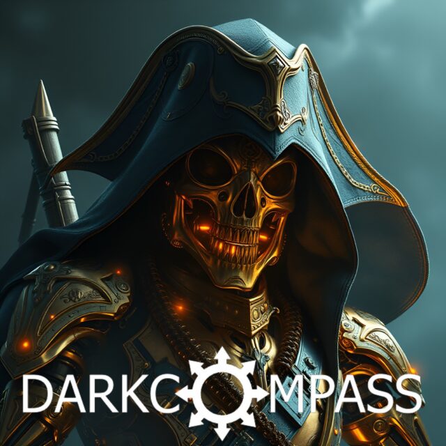 A clocked golden skeleton